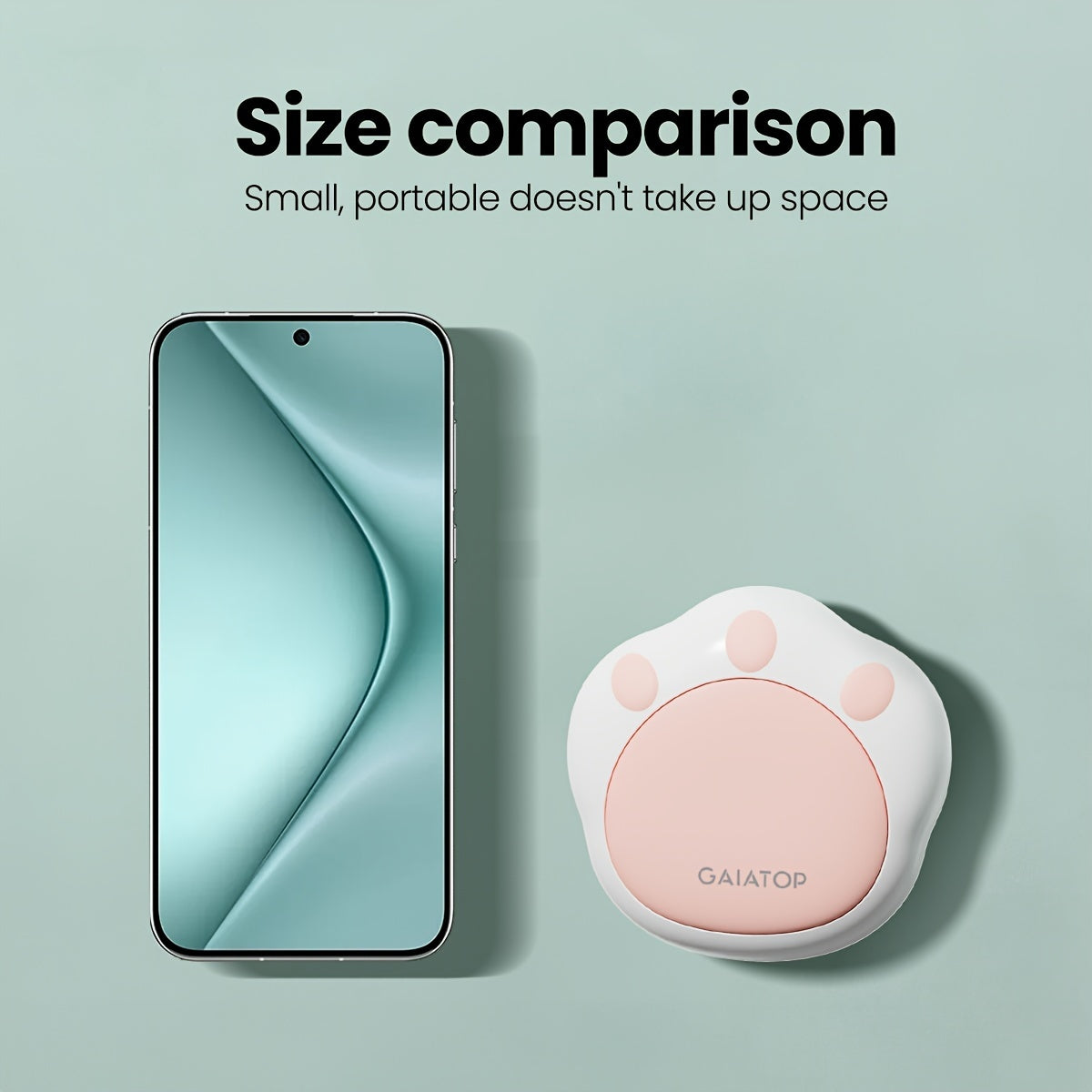 GAIATOP 2pcs Cute Cat Paw Hand Warmers - Portable, Rechargeable USB-C, Magnetic, Perfect for Boys & Girls in Cold Weather - Pink