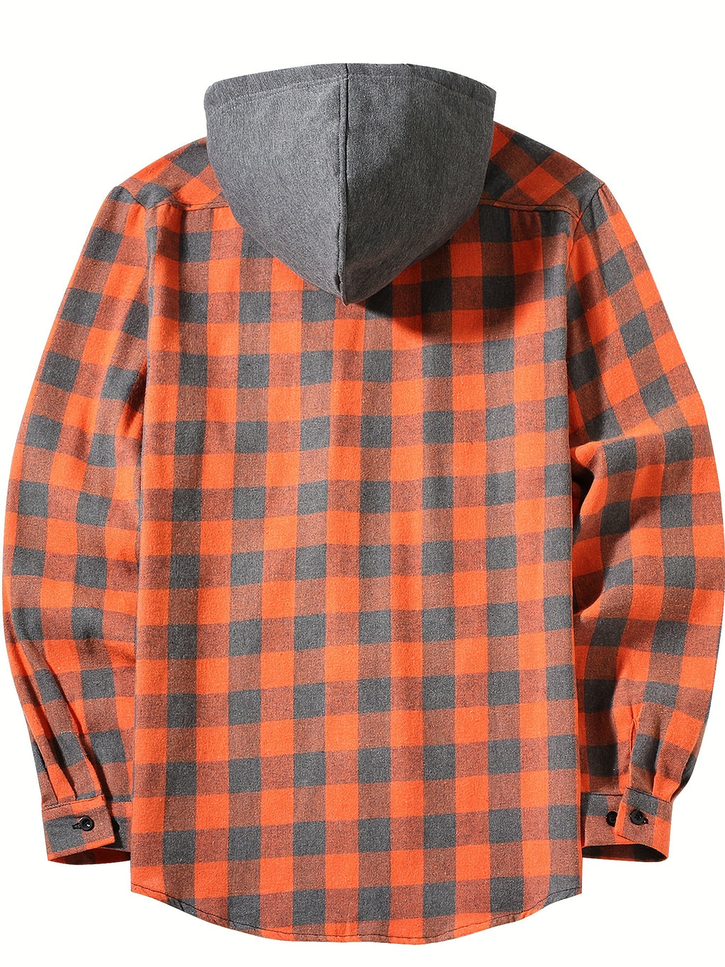 Stylish Casual Men's Classical Plaid Design Hooded Long Sleeve Shirts Top For Outdoor Spring And Fall