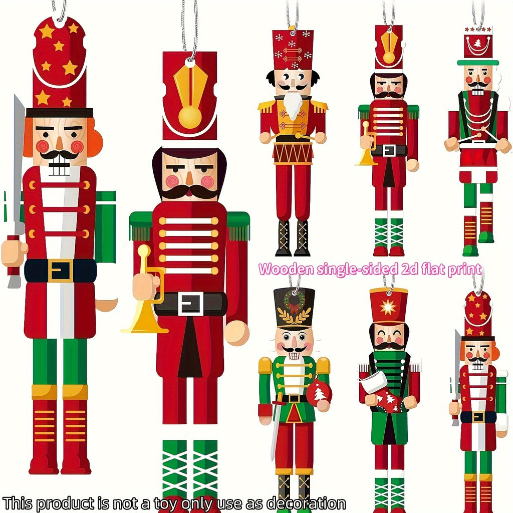 12pcs Nutcrackers Ornaments Hanging Tree Decorations King And Soldier Nutcracker Black Figures Nutcracker Ornaments For Tree